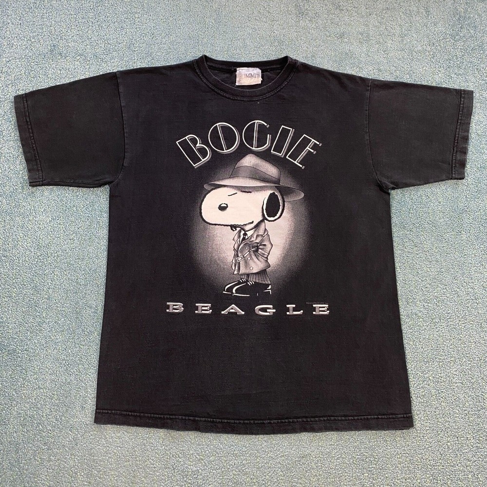 VINTAGE Snoopy Humphrey Bogie Shirt Adult Large Peanuts Casablanca Beagle 90s